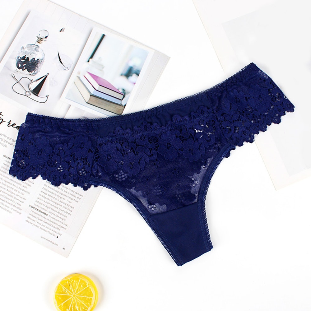 Sexy Comfortable Lingerie For Women Lace Low Thong Underwear Cotton Waist Crotch Lingerie Chemise T 4