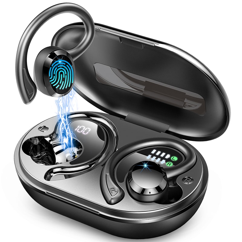 Bluetooth Wireless Earbuds, Noise Cancelling Mic, Playtime Sports Headphones, On-Ear Headset for Workout