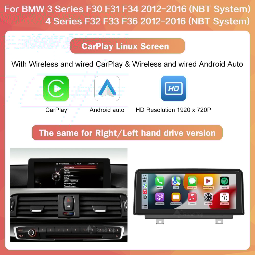 Wireless Carplay Android Auto Multimedia Display For Touch Screen NBT 0