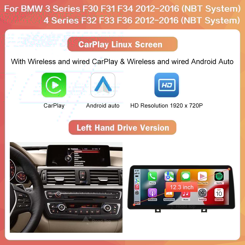 Wireless Carplay Android Auto Multimedia Display For Touch Screen NBT 1