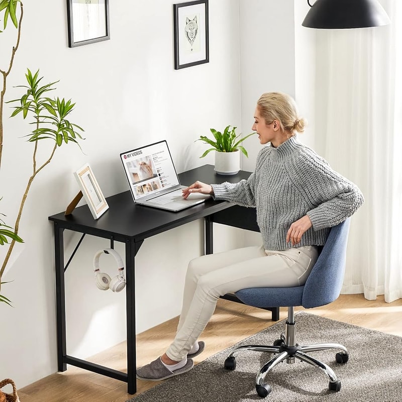 Small Computer Desk, Home Office Writing Desk, Modern Style Work Table, Compact Study Table for Small Spaces