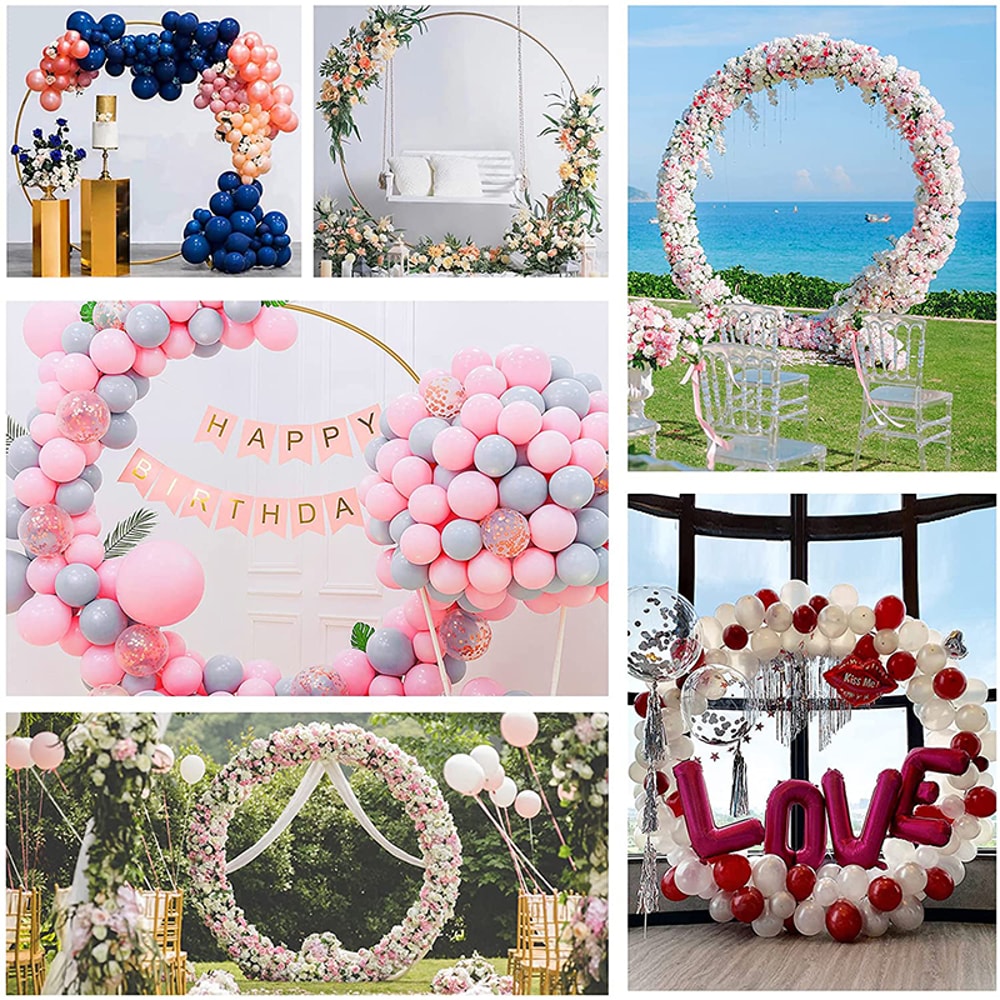 Round Wedding Arch Circle Flower Stand For Parties Balloon Arch For Birthday Christmas Decor 0