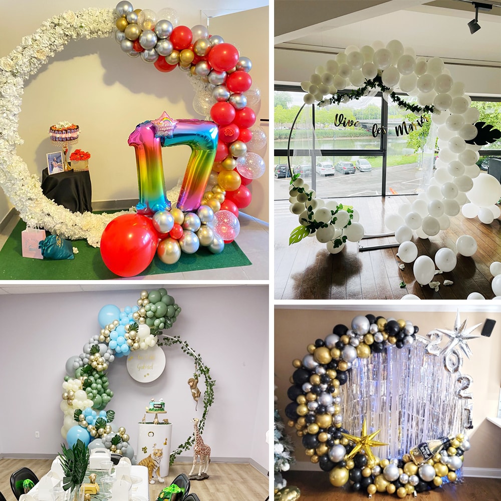 Round Wedding Arch Circle Flower Stand For Parties Balloon Arch For Birthday Christmas Decor 3