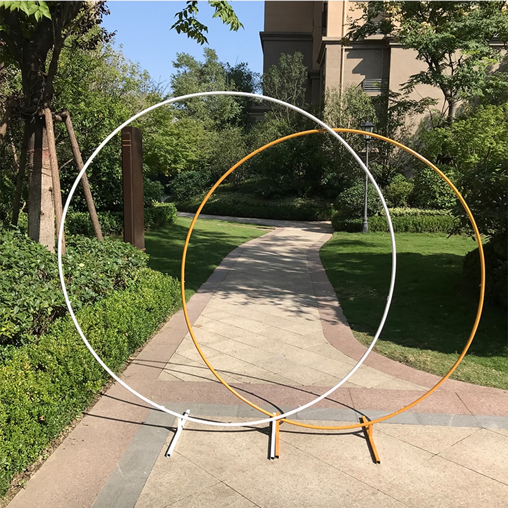 Round Wedding Arch Circle Flower Stand For Parties Balloon Arch For Birthday Christmas Decor 4
