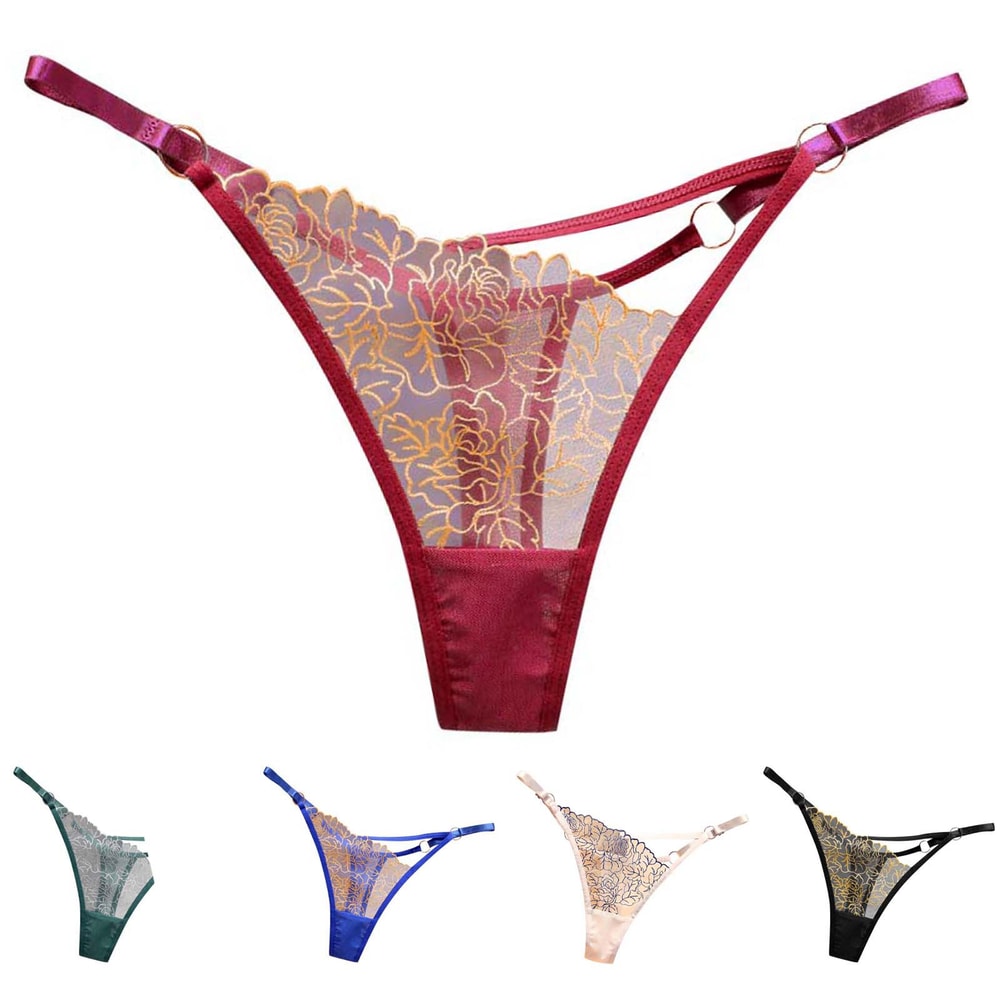 Women Cotton Panties Comfortable Underwear Womens Waist Hollowed Out Panties Exquisite Embroidery 4