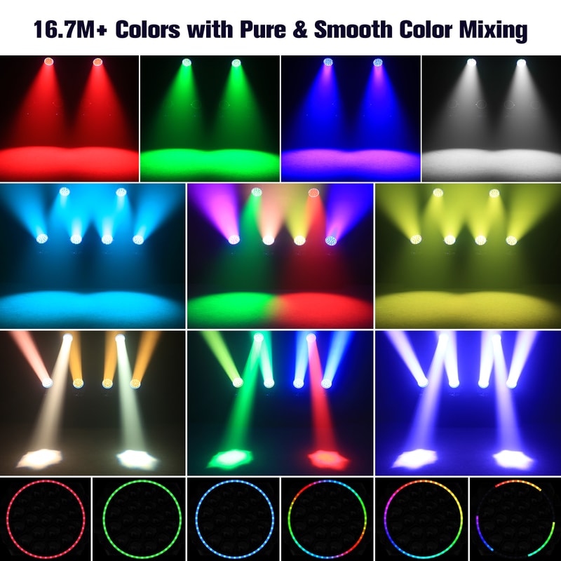 Somspot LED Moving Head Light RGBW Beam Focusing Projection Light DMX Stage Effect For Parties Bars