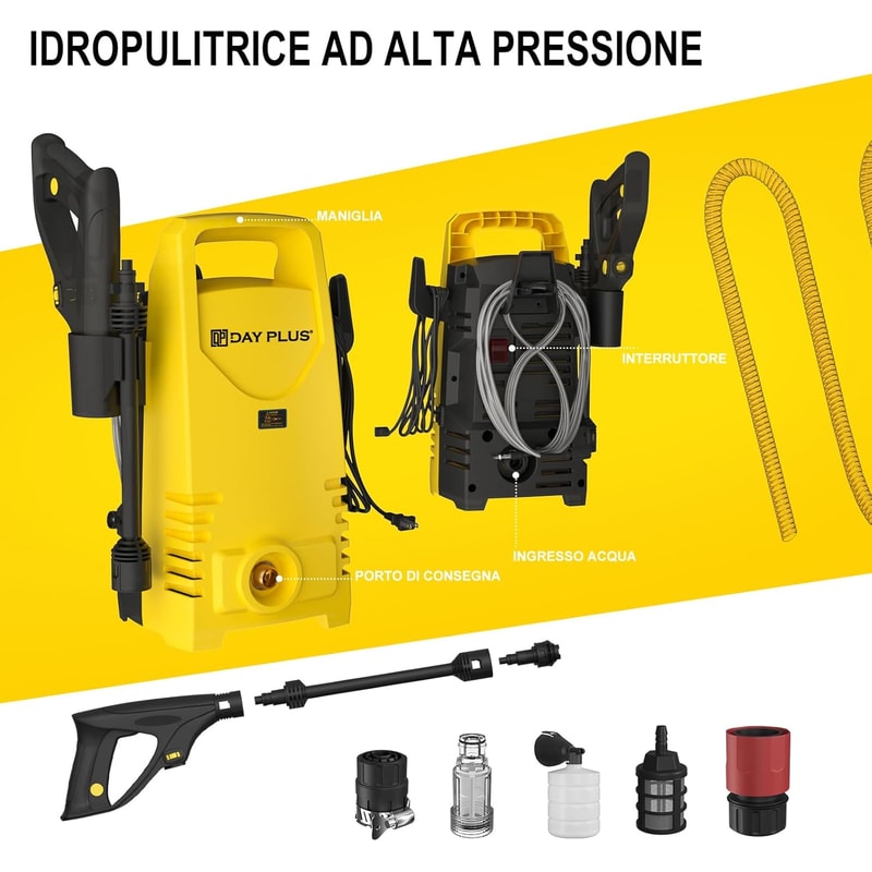 Portable High Power Electric Jet Washer, Power Jet Nozzle for Patio, Car, Driveway & Garden Cleaning