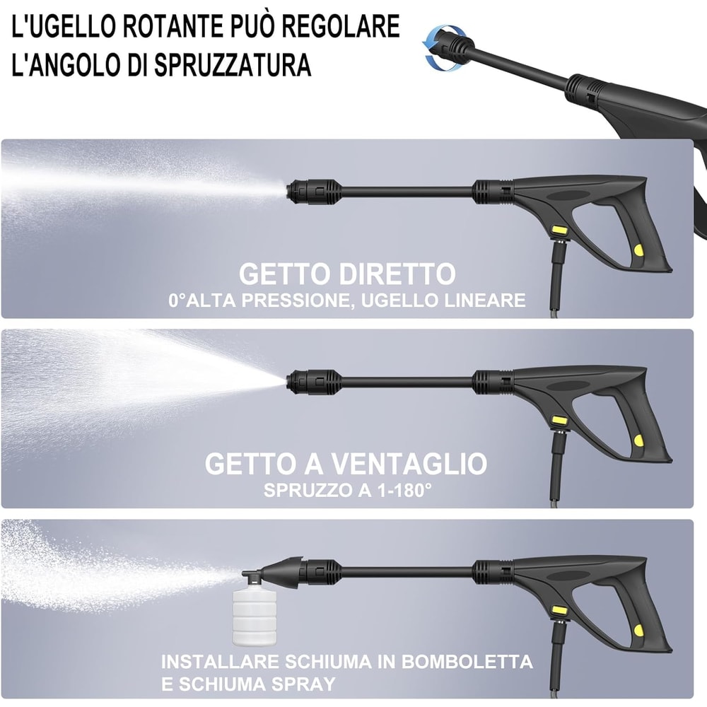 Portable High Power Electric Jet Washer, Power Jet Nozzle for Patio, Car, Driveway & Garden Cleaning