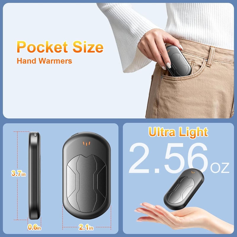 Rechargeable Hand Warmers, Portable & Smart, Heat Modes, USB Quick Charge Ideal for Winter Outdoor Activities
