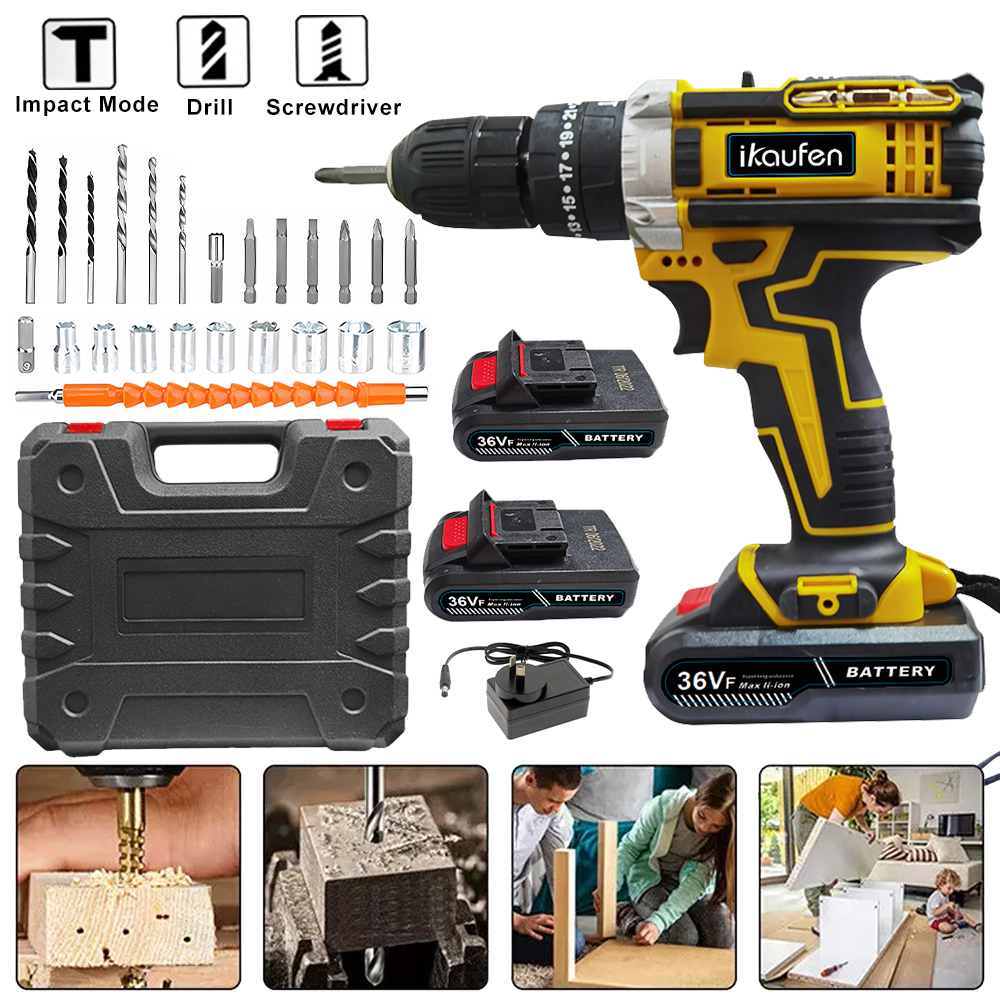 Impact Drill With Rechargeable Lithium Battery CrossBorder Flashlight Gun Electric Screwdriver For 5