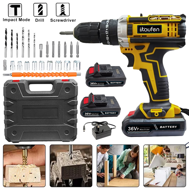 Impact Drill With Rechargeable Lithium Battery CrossBorder Flashlight Gun Electric Screwdriver For 5