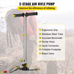 high pressure hand pump, stage pcp pump with pressure gauge, inflatable air gun filling for tire