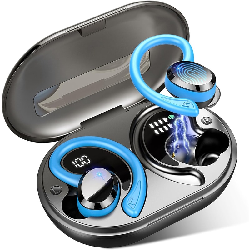 Bluetooth Wireless Earbuds Waterproof Sports Earphones InEar Noise Cancelling Mic Stereo Bass 1