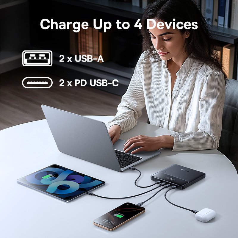 Power Bank Capacity PD Fast Charging Battery Charger Powerbank For Laptops Travel Use 4