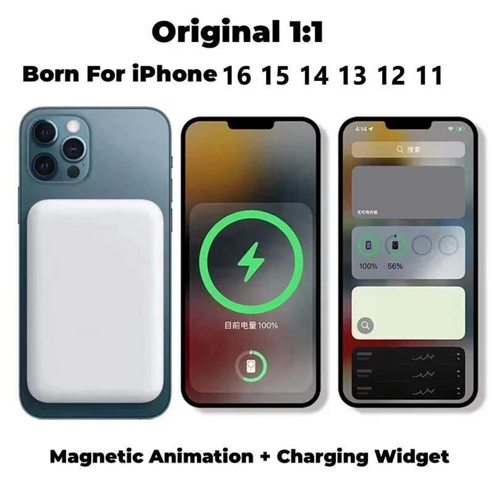 Portable For MagSafe Power Bank Wireless Charger Magnetic Battery Pack Auxiliary External Backup 7