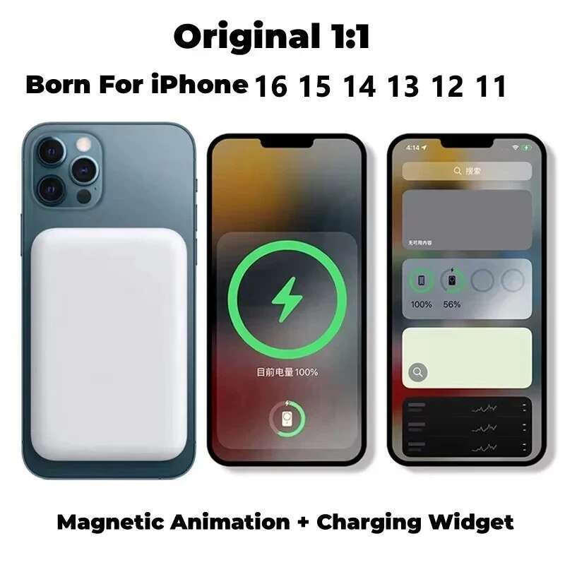 Portable For MagSafe Power Bank Wireless Charger Magnetic Battery Pack Auxiliary External Backup 7