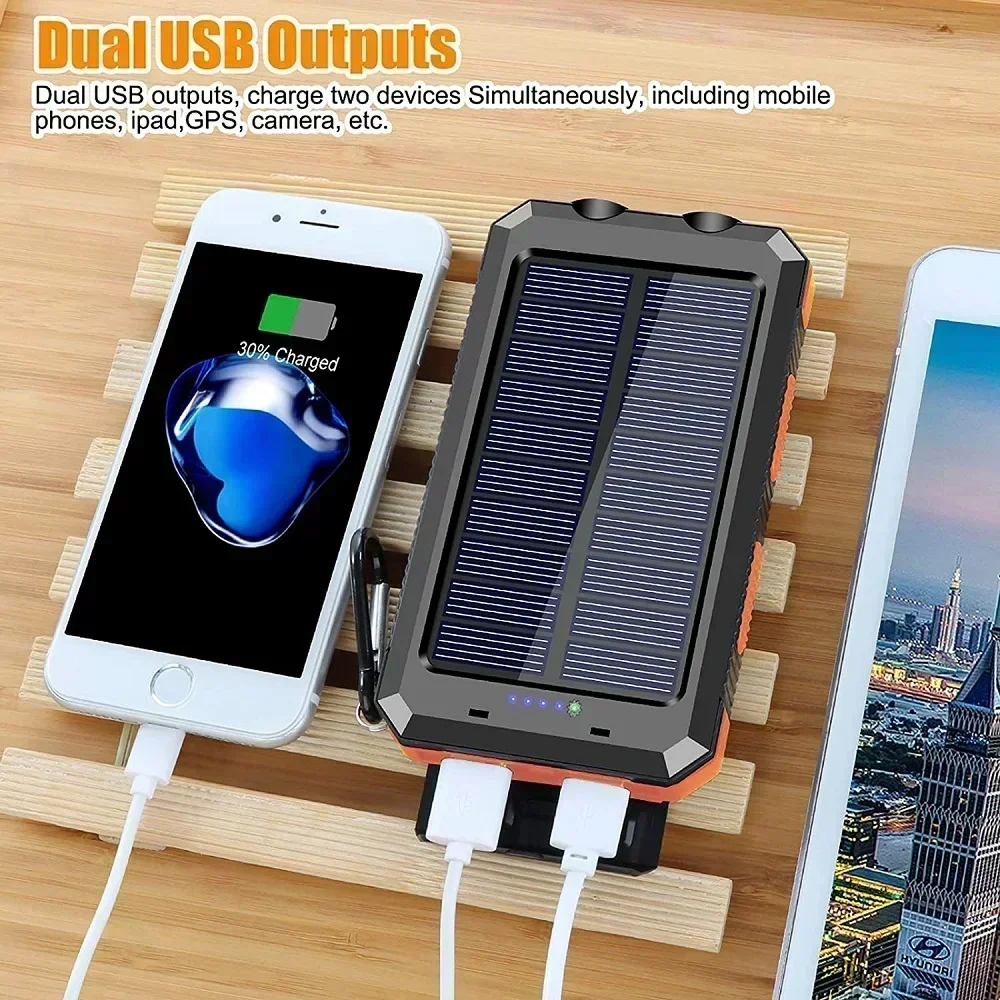 Portable Charging Poverbank Solar Power Bank External Battery Charger With Strong Light LDE Light 3