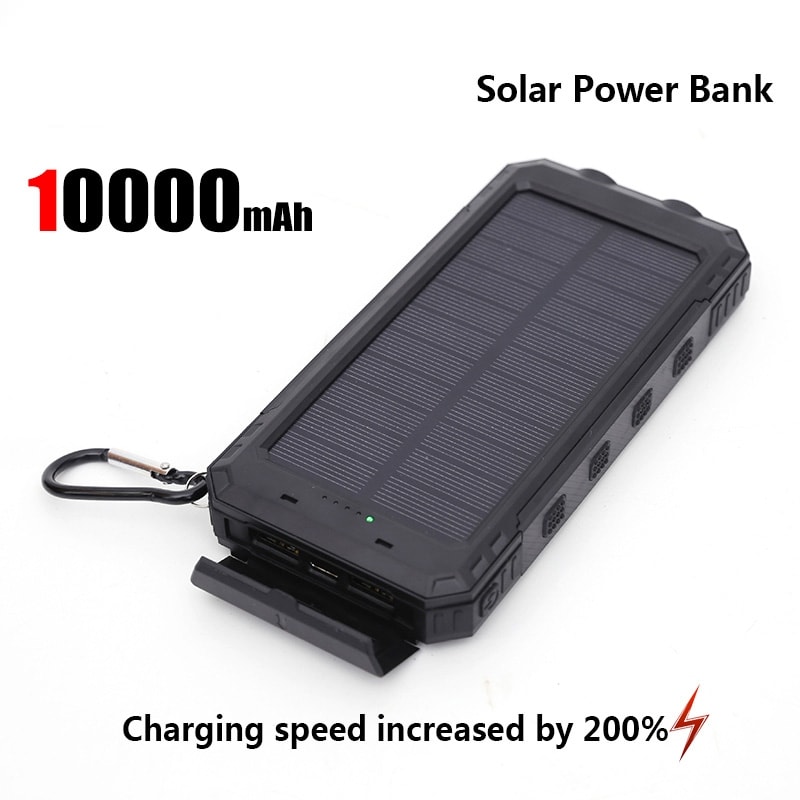 Portable Charging Poverbank Solar Power Bank External Battery Charger With Strong Light LDE Light 5