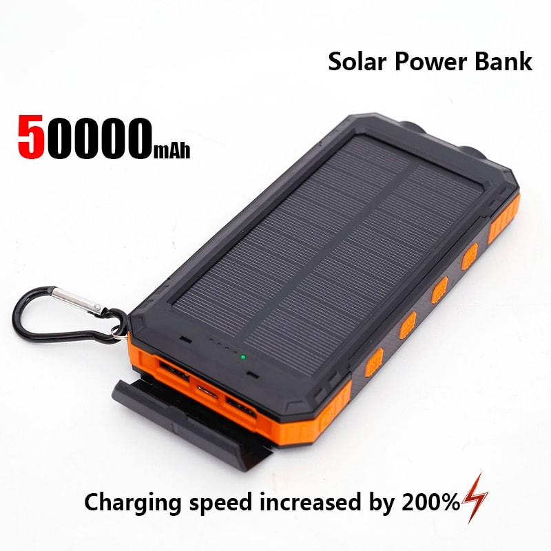 Portable Charging Poverbank Solar Power Bank External Battery Charger With Strong Light LDE Light 7
