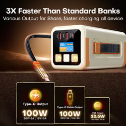 portable power bank, pd fast charging power station, large battery capacity backup charger