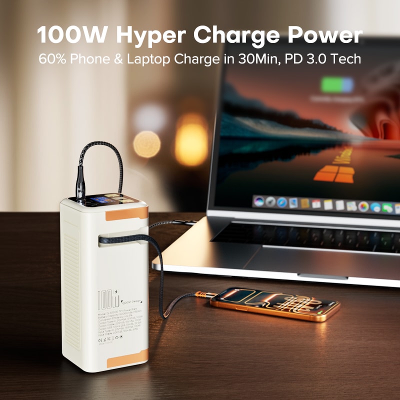 Portable Power Bank PD Fast Charging Power Station Large Battery Capacity Backup Charger 1