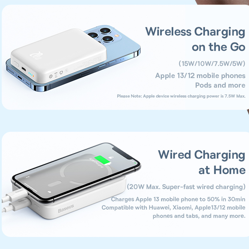 Mini Power Bank Auto Wake Magnetic Wireless Fast Charge Powerbank For Phones And On The Go Chargin 7