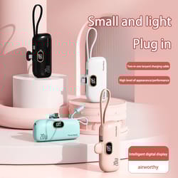 portable mini mobile power bank, convenient fast charging suitable, compact design for on-the-go use