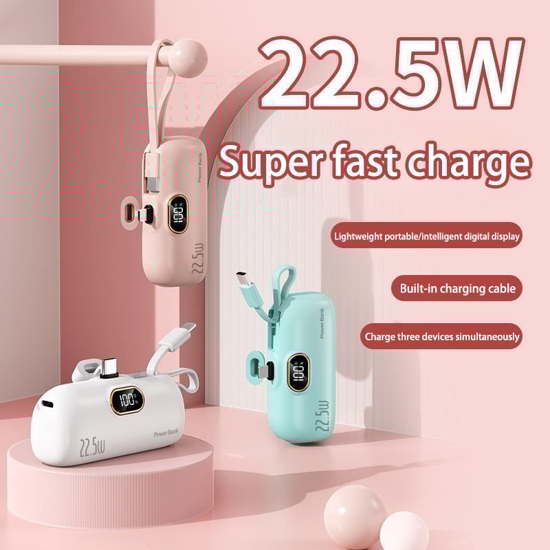 Portable Mini Mobile Power Bank, Convenient Fast Charging suitable, Compact Design for On-the-Go Use