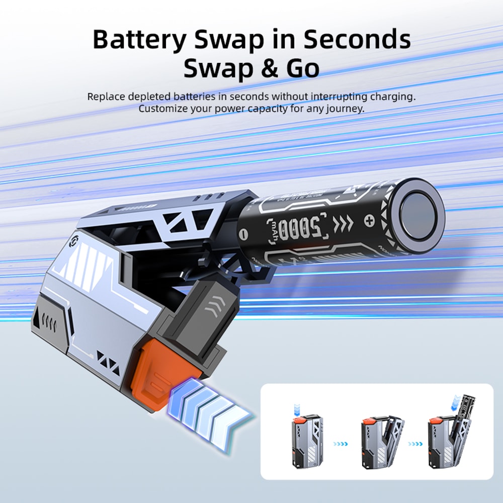 Portable Power Bank Fast Charging External Battery Removable Replaceable Battery Pack 4