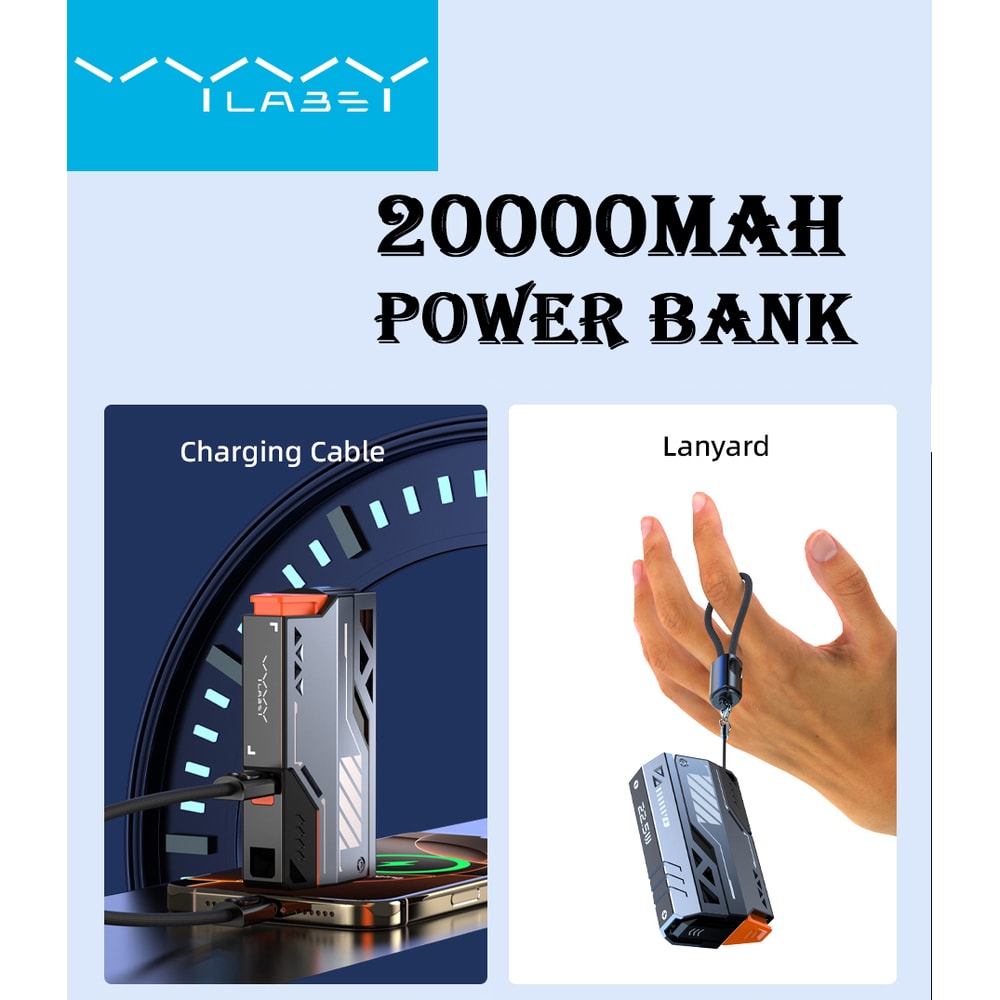 Portable Power Bank Fast Charging External Battery Removable Replaceable Battery Pack 6