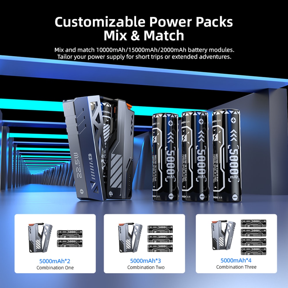 Portable Power Bank Fast Charging External Battery Removable Replaceable Battery Pack 7