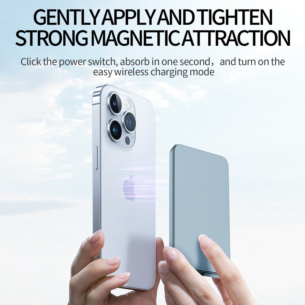 Magnetic Power Bank Wireless New Ultra Thin Alloy Powerbank Fast Charger Backup Battery For Magsafe 5