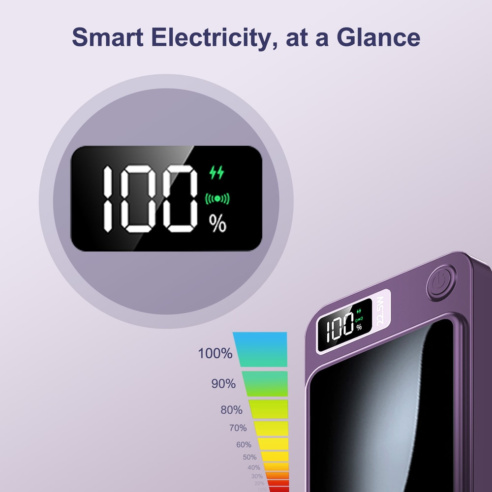 Wireless Charger PD Power Bank Magnetic 225W Fast Charging Portable Safe Supports All Smartphones 6