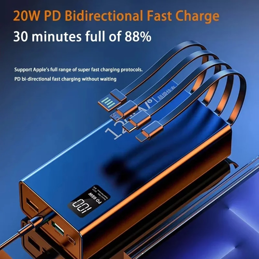 High Capacity Power Bank Portable Fast Charger Charging Cables For IPhone Samsung And Other Devices 7