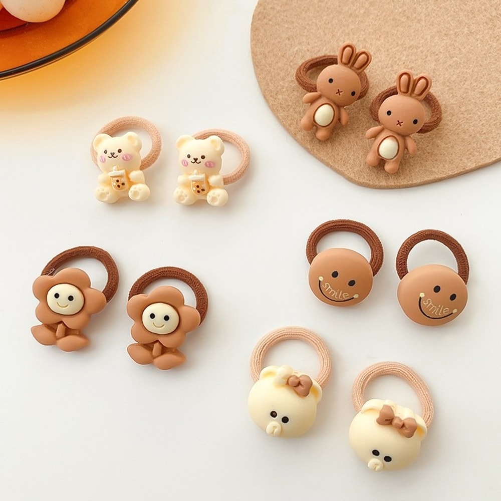Cute Kawaii Cartoon Baby Scrunchies Girls Kids Hair Accessories Small Elastic Rubber Bands For Chil 8