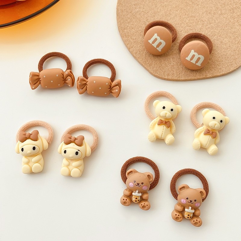 Cute Kawaii Cartoon Baby Scrunchies Girls Kids Hair Accessories Small Elastic Rubber Bands For Chil 9
