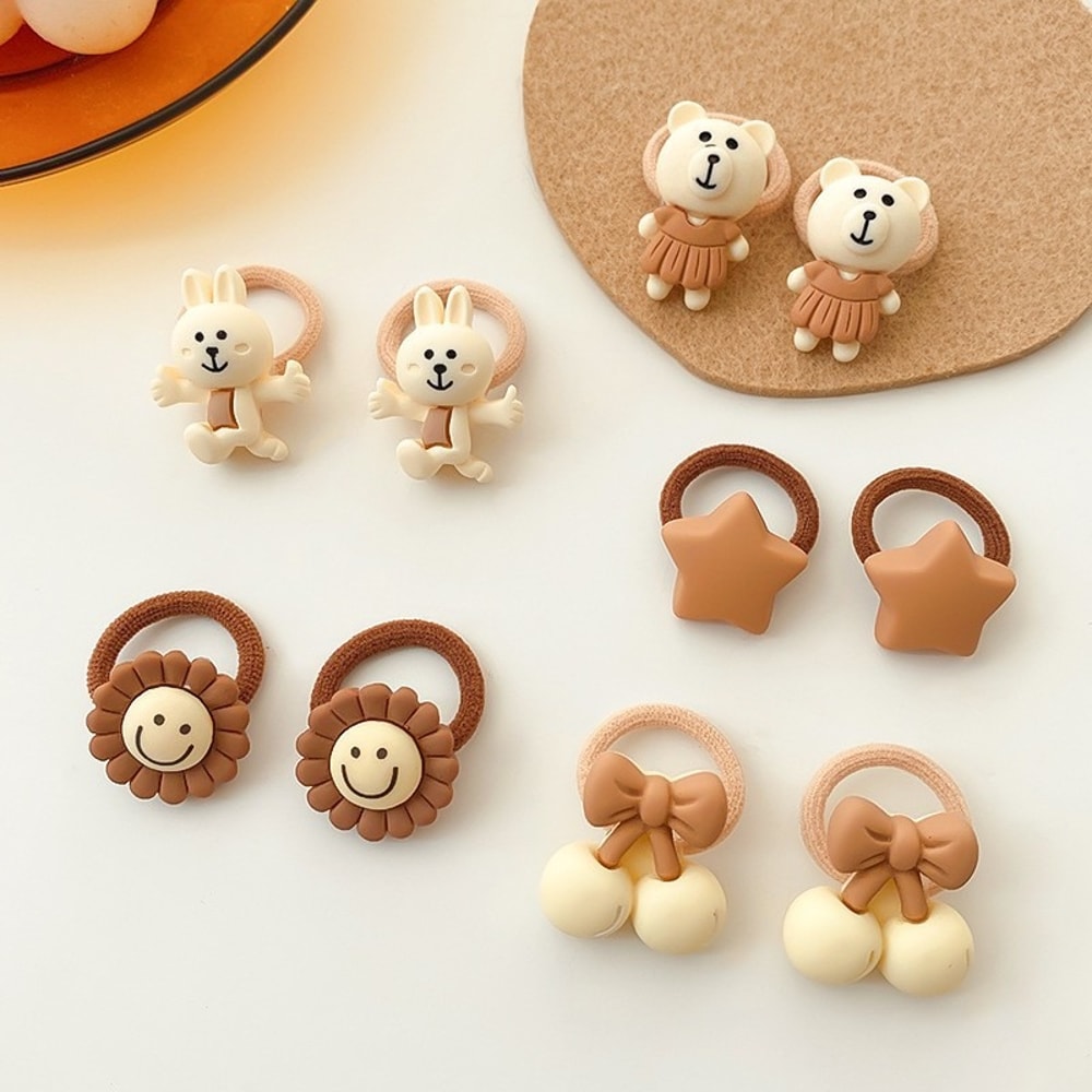 Cute Kawaii Cartoon Baby Scrunchies Girls Kids Hair Accessories Small Elastic Rubber Bands For Chil 10