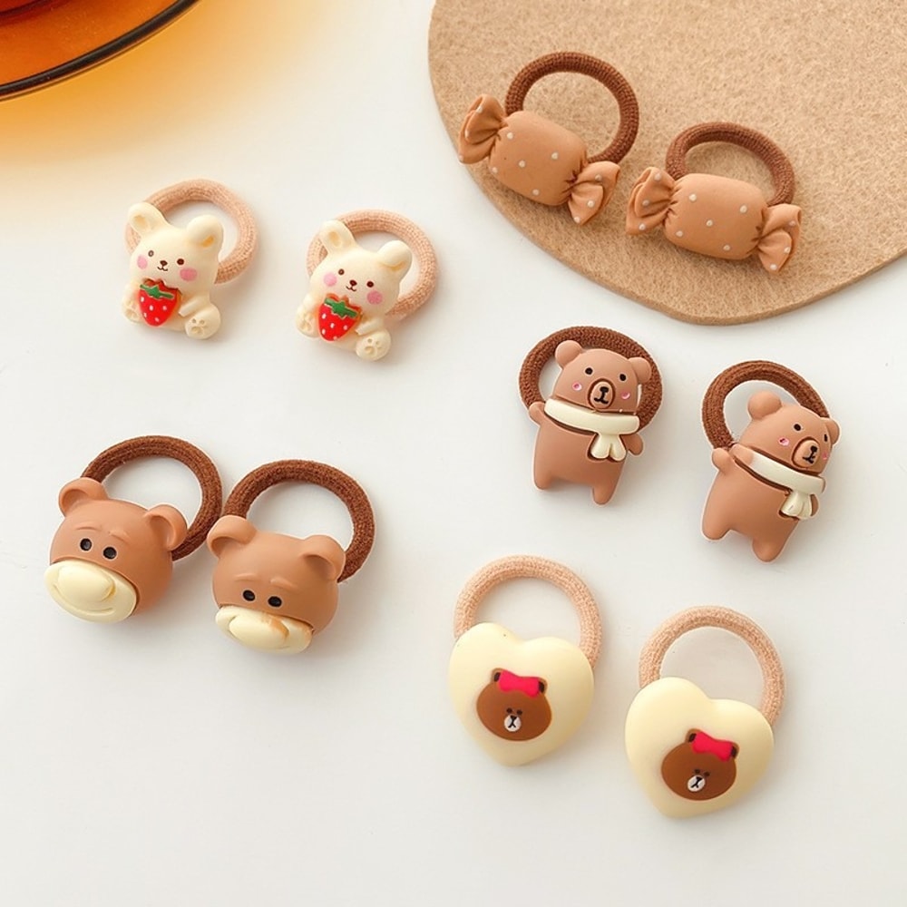 Cute Kawaii Cartoon Baby Scrunchies Girls Kids Hair Accessories Small Elastic Rubber Bands For Chil 11