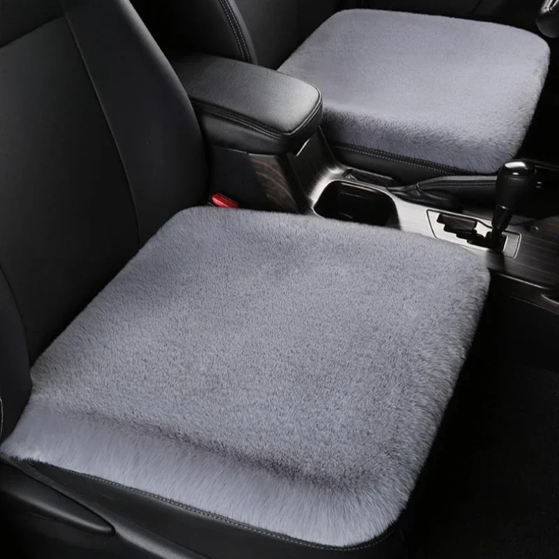 Winter Warmth Plush Rabbit Fur Car Seat Cushion Thickened Wool OnePiece Square Cushion For Main Dri 5