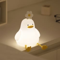 usb rechargeable cute duck led night light, silicone lamp with touch switch, ideal bedroom decoration for kids