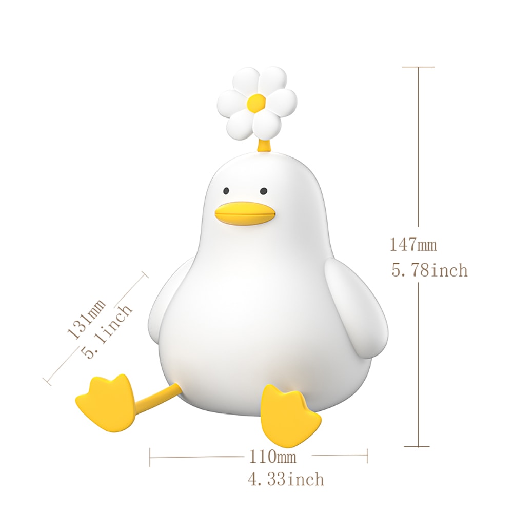 USB Rechargeable Cute Duck LED Night Light Silicone Lamp With Touch Switch Ideal Bedroom Decoration 6