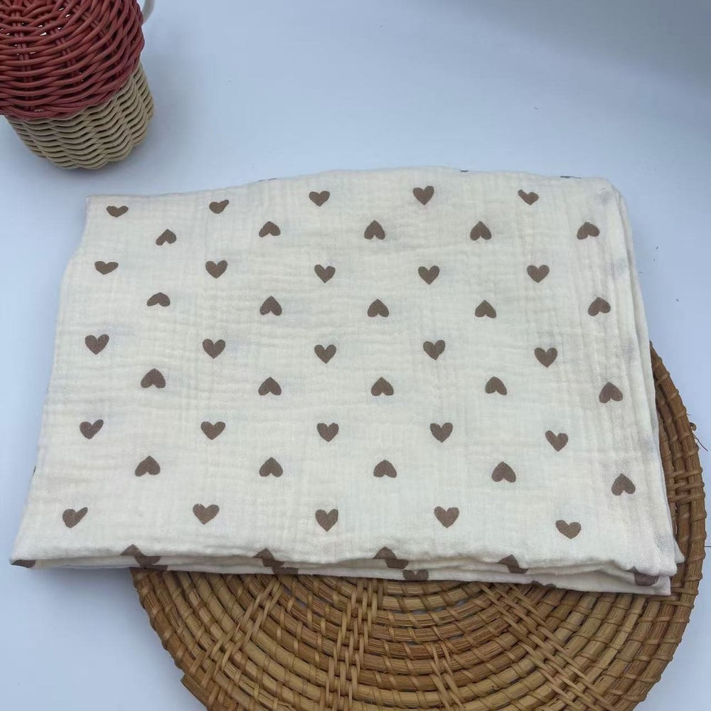 Floral Print Muslin Baby Blanket Cotton Swaddle Diaper Swaddle For New Born Crinkle Fabric Baby Bor 4