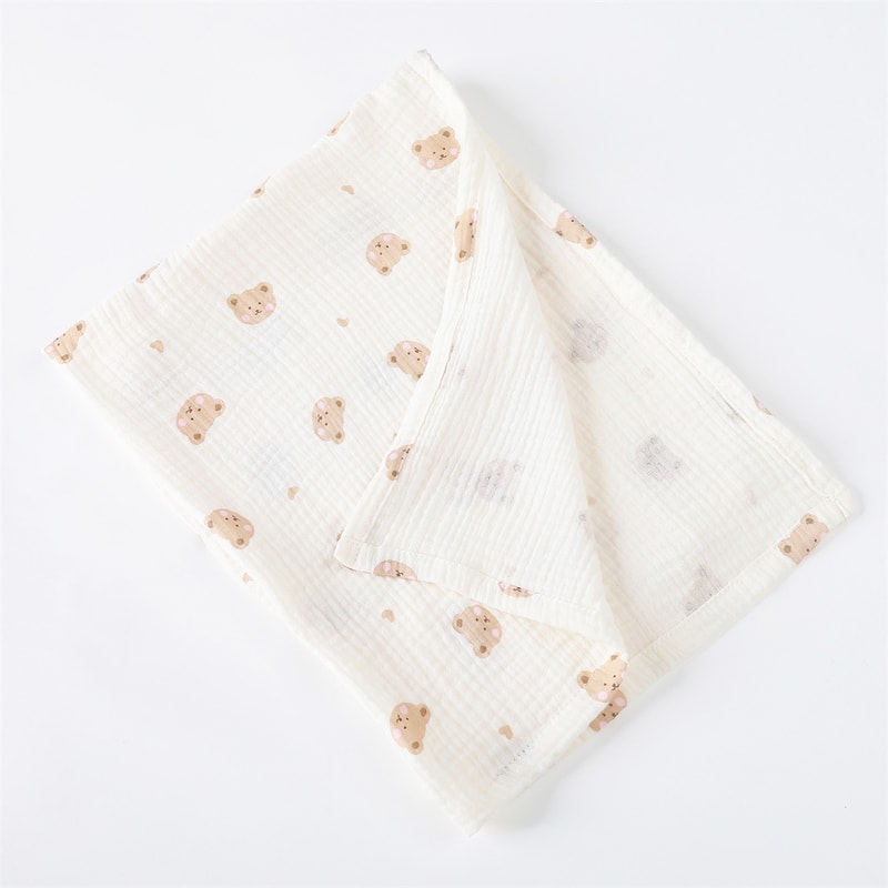 Floral Print Muslin Baby Blanket Cotton Swaddle Diaper Swaddle For New Born Crinkle Fabric Baby Bor 5