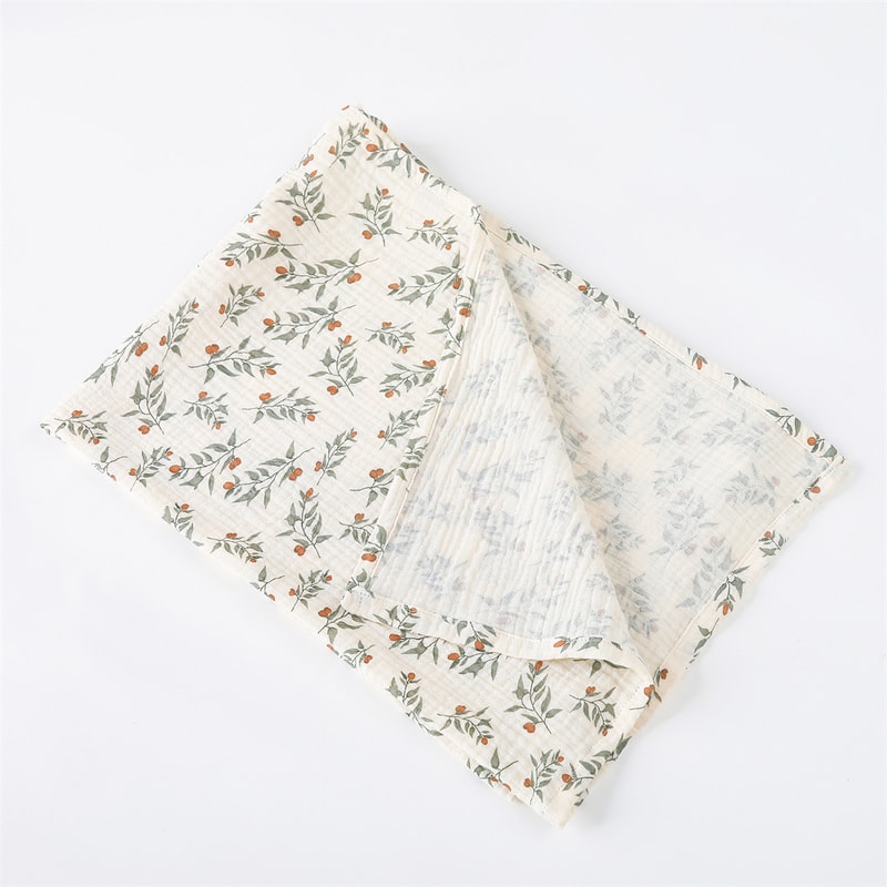 Floral Print Muslin Baby Blanket Cotton Swaddle Diaper Swaddle For New Born Crinkle Fabric Baby Bor 7