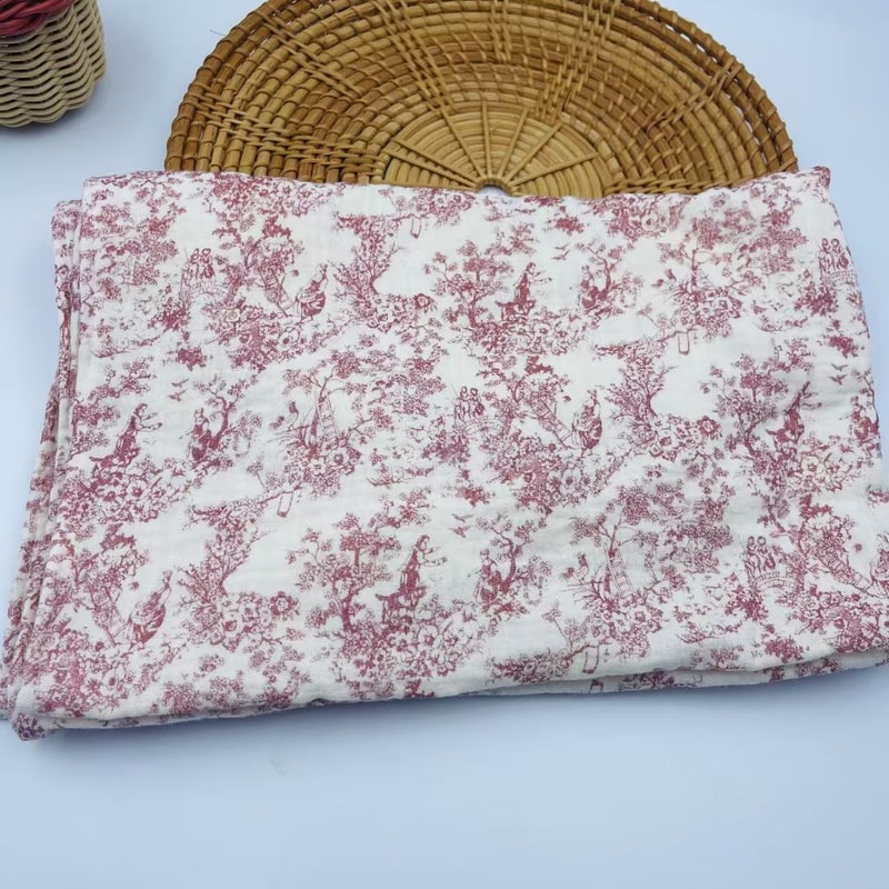 Floral Print Muslin Baby Blanket Cotton Swaddle Diaper Swaddle For New Born Crinkle Fabric Baby Bor 6
