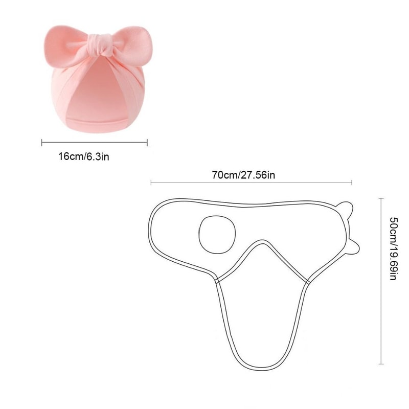 Newborn Photography Blanket Bowknot Blanket Hat Set Flower Lightweight Material 2