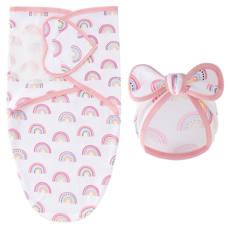 Newborn Photography Blanket Bowknot Blanket Hat Set Flower Lightweight Material 8