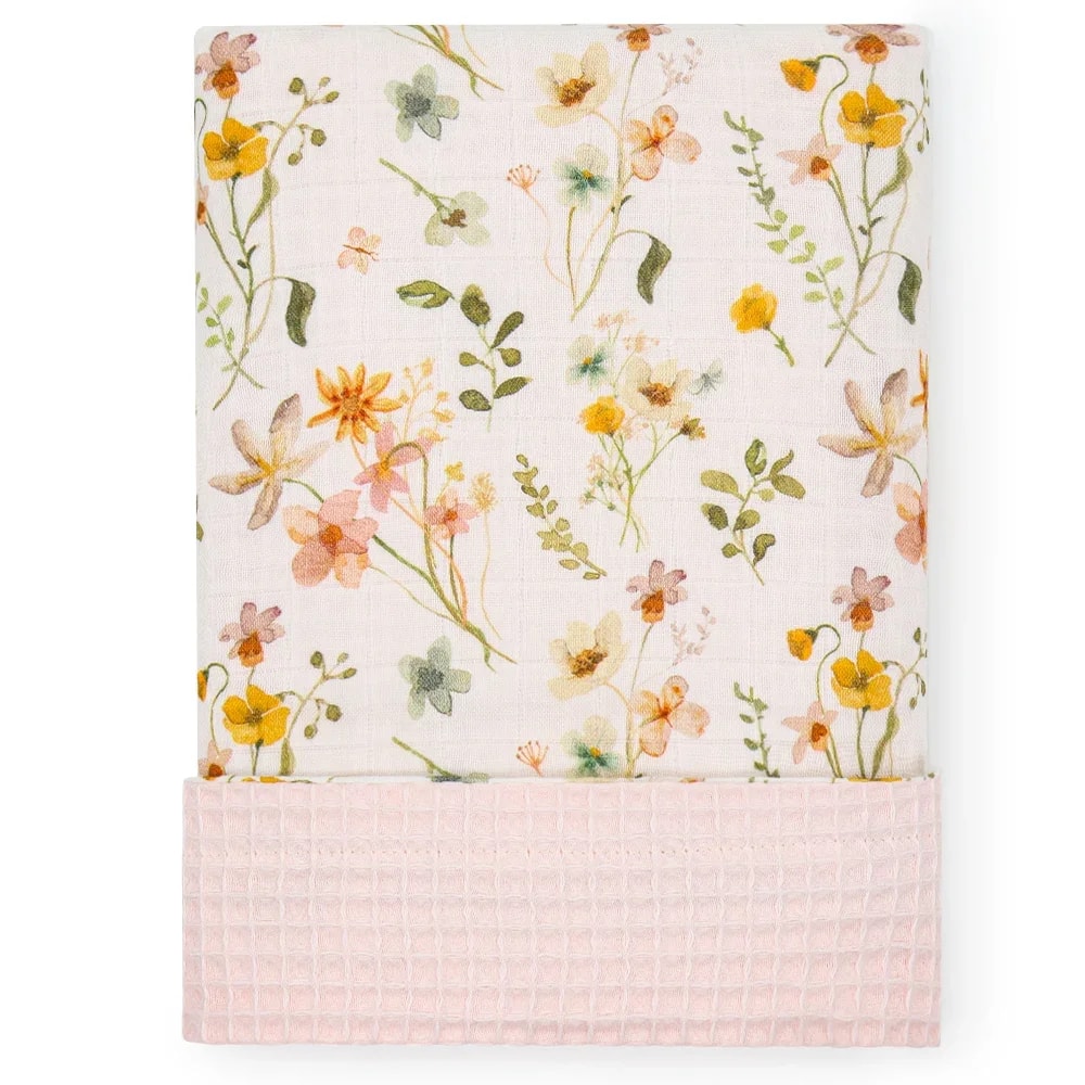 Bamboo Cotton Muslin Swaddle Wrap Blanket Waffle Printed Baby Blanket For Newborn 9