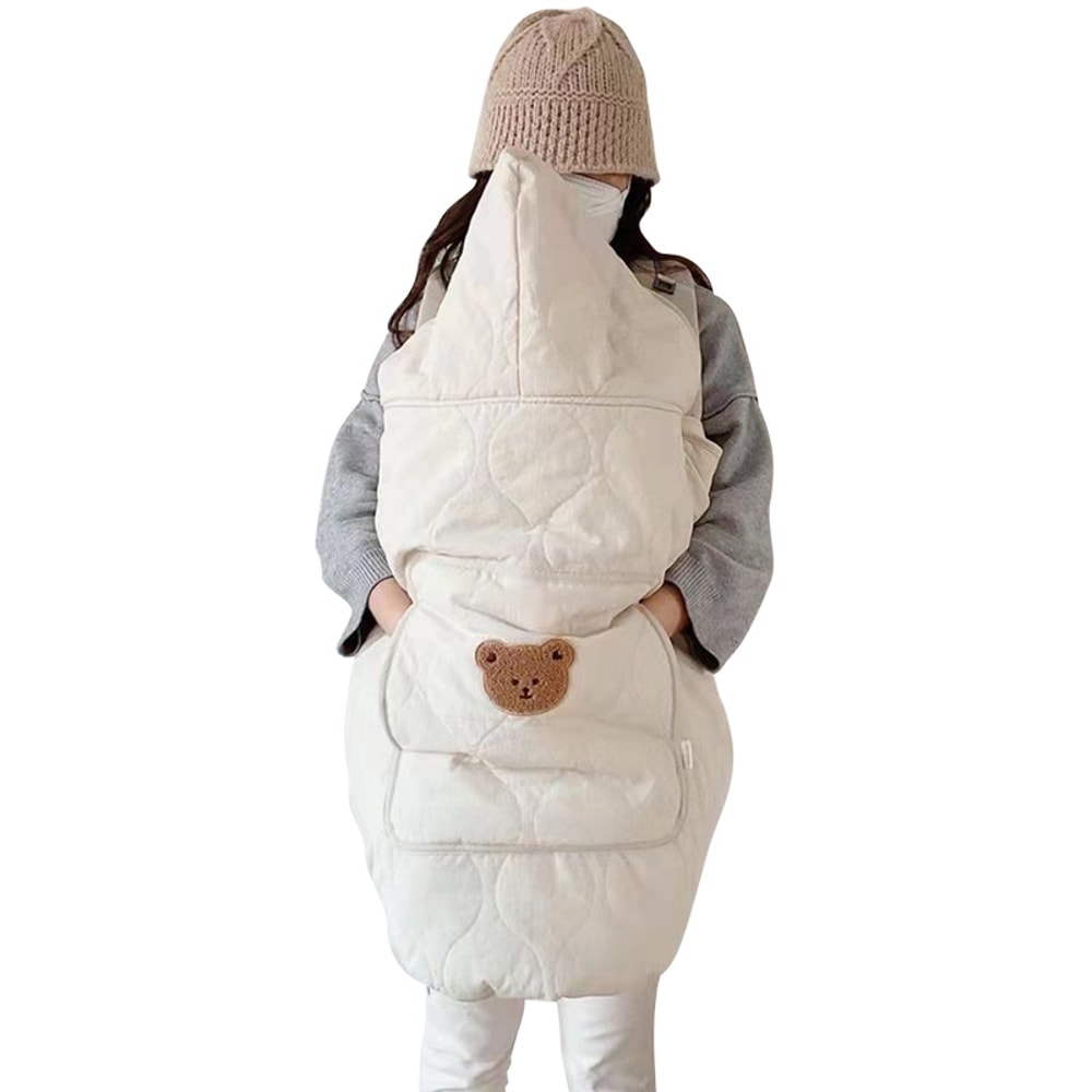 Newborn Swaddle Wrap, Hooded Blanket for Baby Stroller, Warm Baby Carrier Sling Cover, Infant Cloak Cape