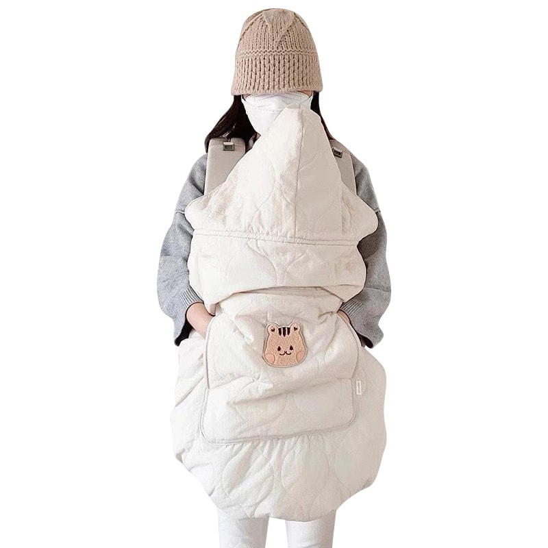 Newborn Swaddle Wrap, Hooded Blanket for Baby Stroller, Warm Baby Carrier Sling Cover, Infant Cloak Cape